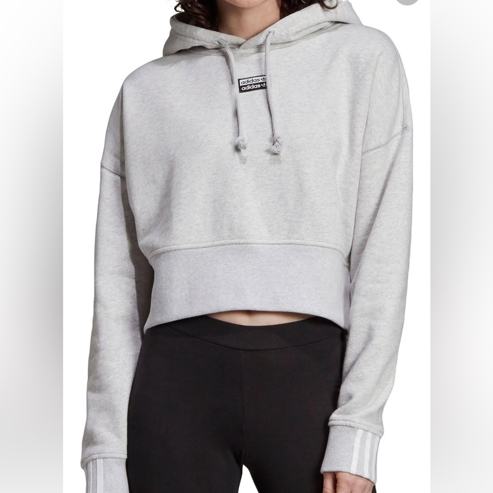 Adidas cropped black hoodie!